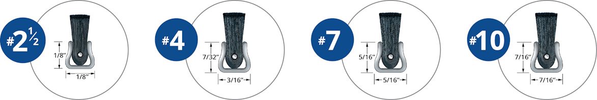 Standard Strip Brush Backing Sizes